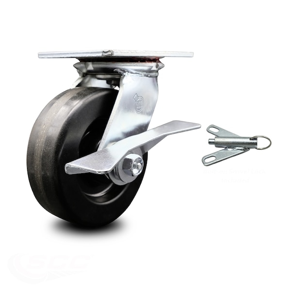 6 Inch Phenolic Caster with Roller Bearing and Brake/Swivel Lock